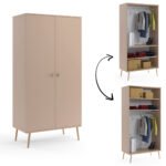 Kleiderschrank 100 Cm Breite Boho – Macchiato – Wena Moebel With Regard To Kleiderschrank Boho