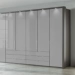 Kleiderschrank Loft Schrank Grau Glas Gleittür 300 Cm In Grauer Kleiderschrank