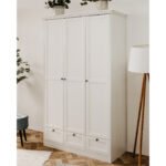 Kleiderschrank Weiß 120 Cm 3 Türig – Landwood Throughout Kleiderschrank 120 Cm